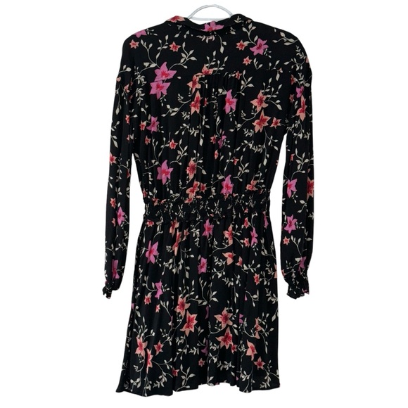 Free People Lighten up Long sleeve Mini Dress in Black and Pink XS - Picture 2 of 9